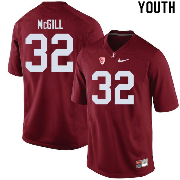 Youth #32 Jonathan McGill Stanford Cardinal College Football Jerseys Sale-Cardinal